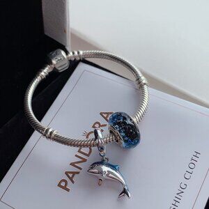 Pandora Sterling Silver Dolphin Charm Bracelet